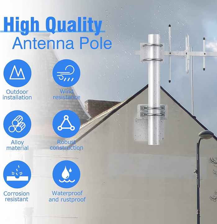 DYMACHINE Edelstahl-Antenneninstallations-Montagehalterungssatz mit doppelten U-Bolzen 