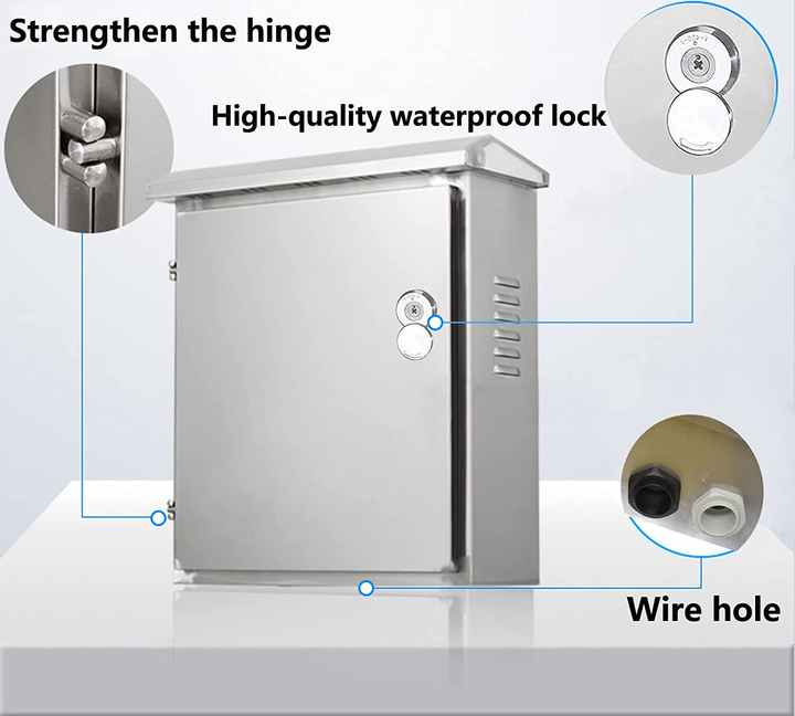 Elektrischer, wetterfester Gehäusekasten aus Edelstahl für den Außenbereich, Projektboxen, Schrank